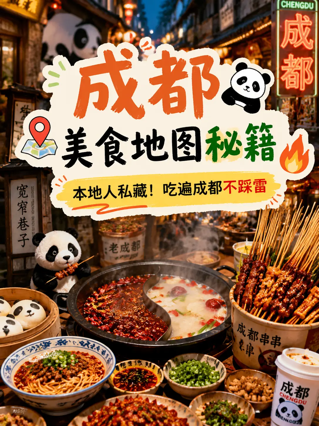 小红书成都美食探店封面案例