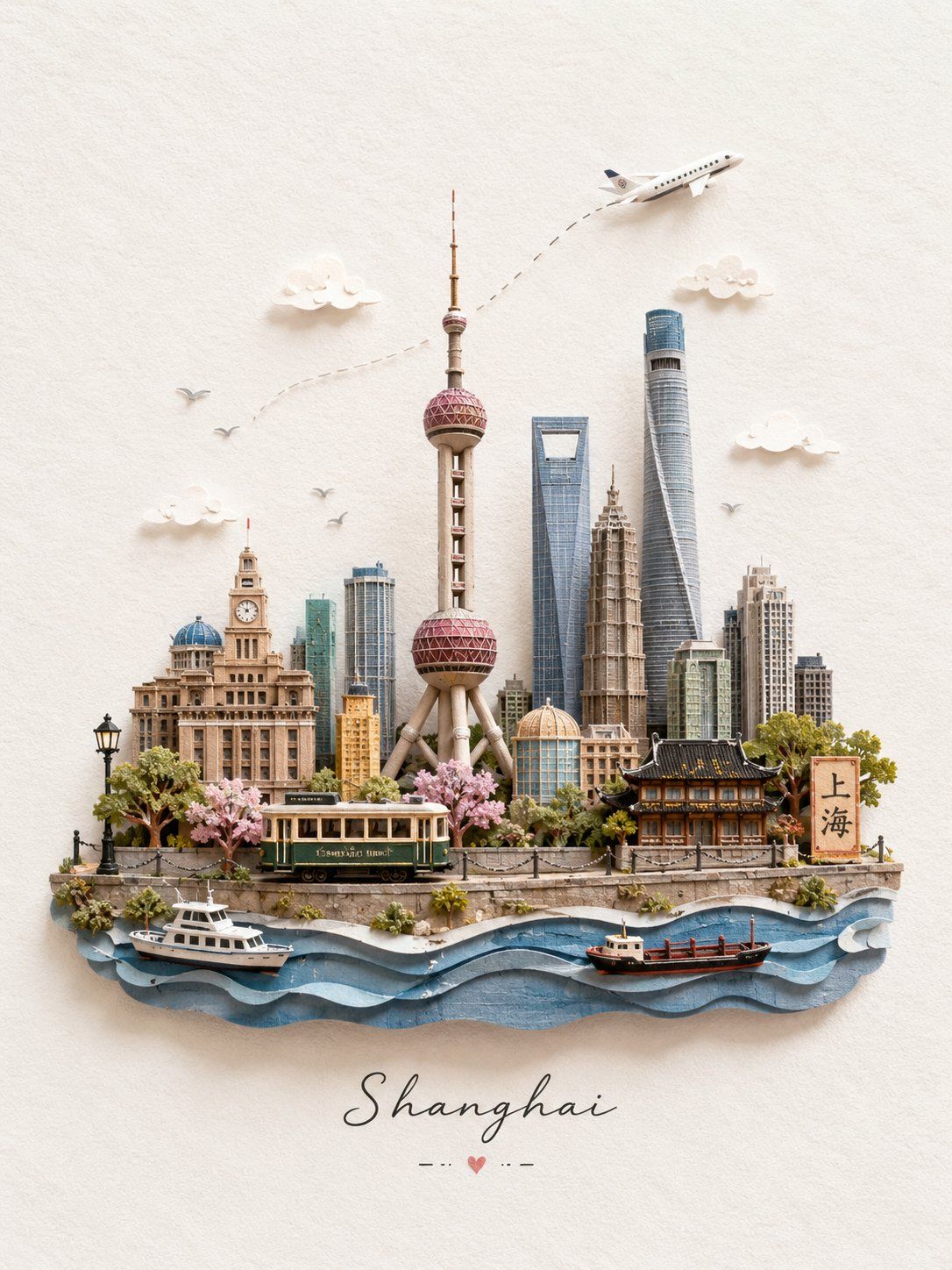 AI 剪纸生成器：热门提示词与模板 - City Paper Cut Art