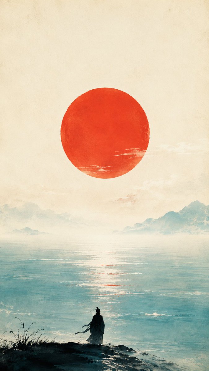 Minimalist poster with Eastern Zen aesthetics · Example 3