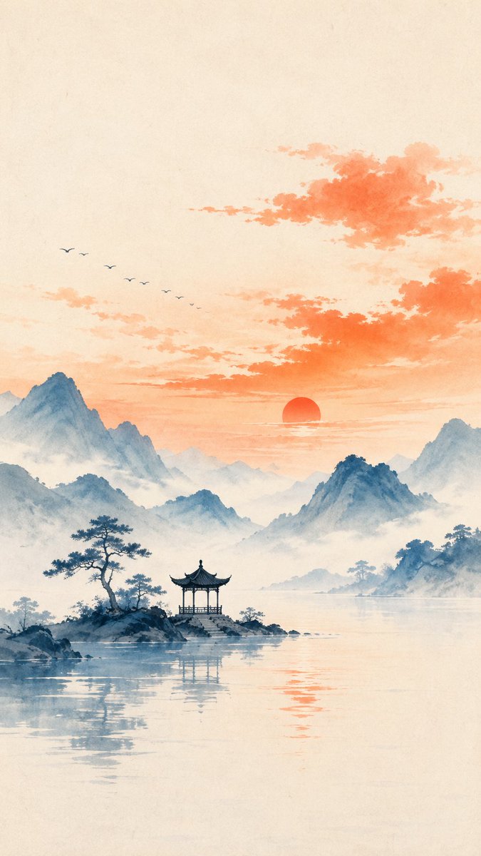 Minimalist poster with Eastern Zen aesthetics · Example 5