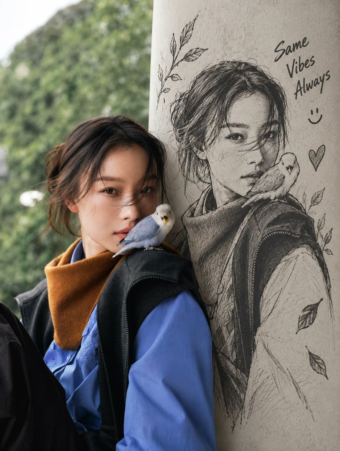 Mural Doppelgänger: Real Life Meets Hand-Drawn Counterpart · Example 3