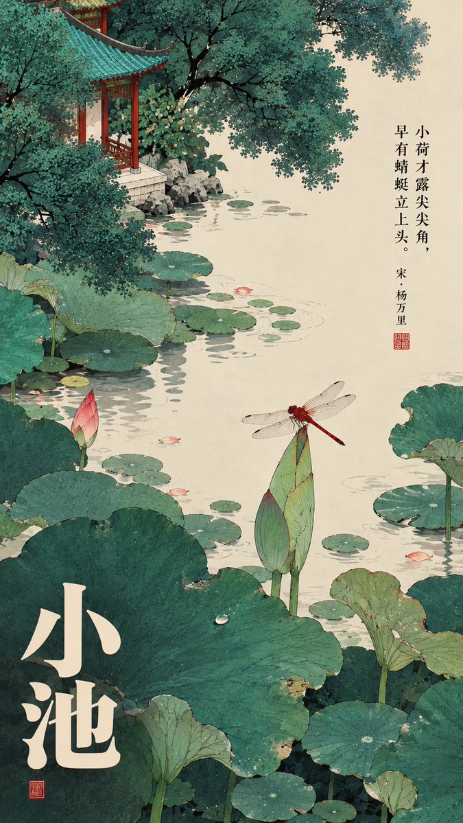 Neo-Chinese Poetry Illustration Poster