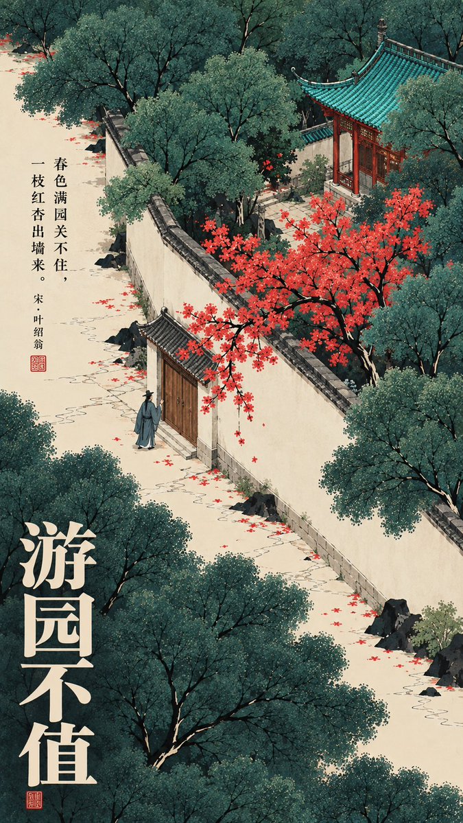 Neo-Chinese Poetry Illustration Poster · Example 4