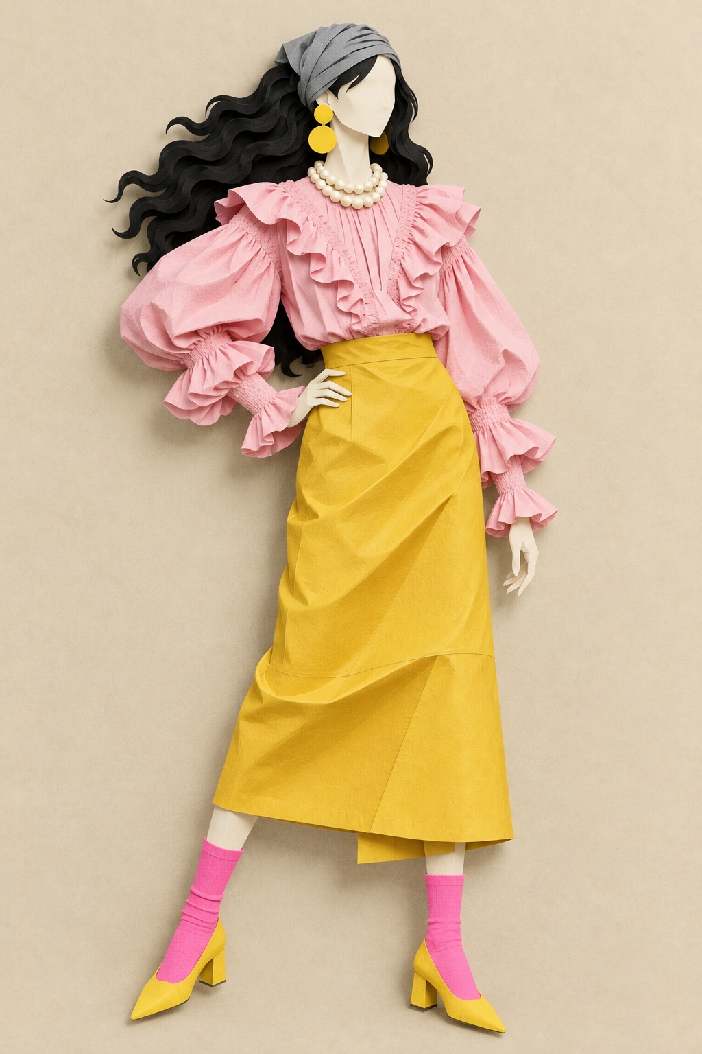 Outfit to Paper Sculpture: Matte Paper Art Portrait · Example 2