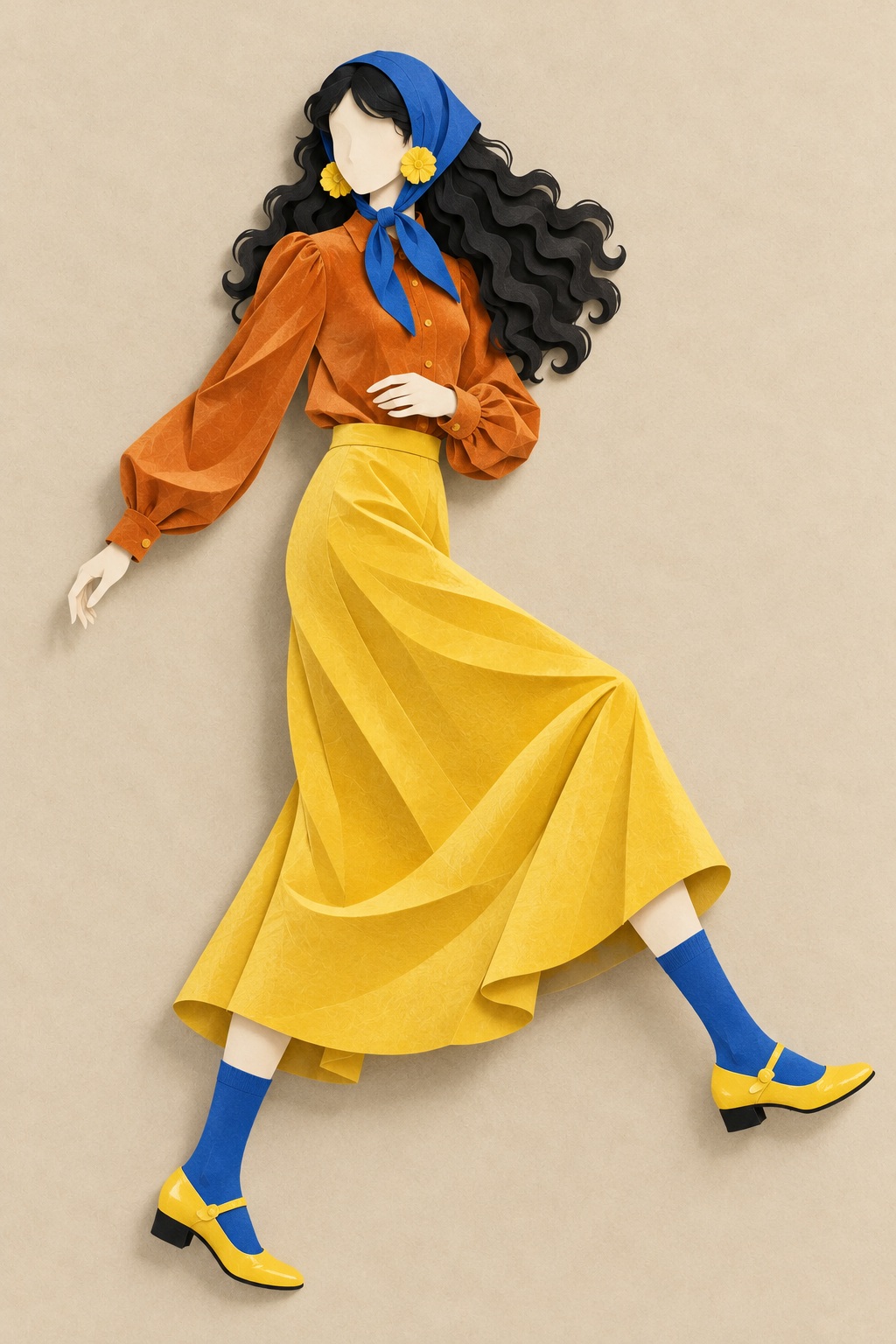 Outfit to Paper Sculpture: Matte Paper Art Portrait · Example 3