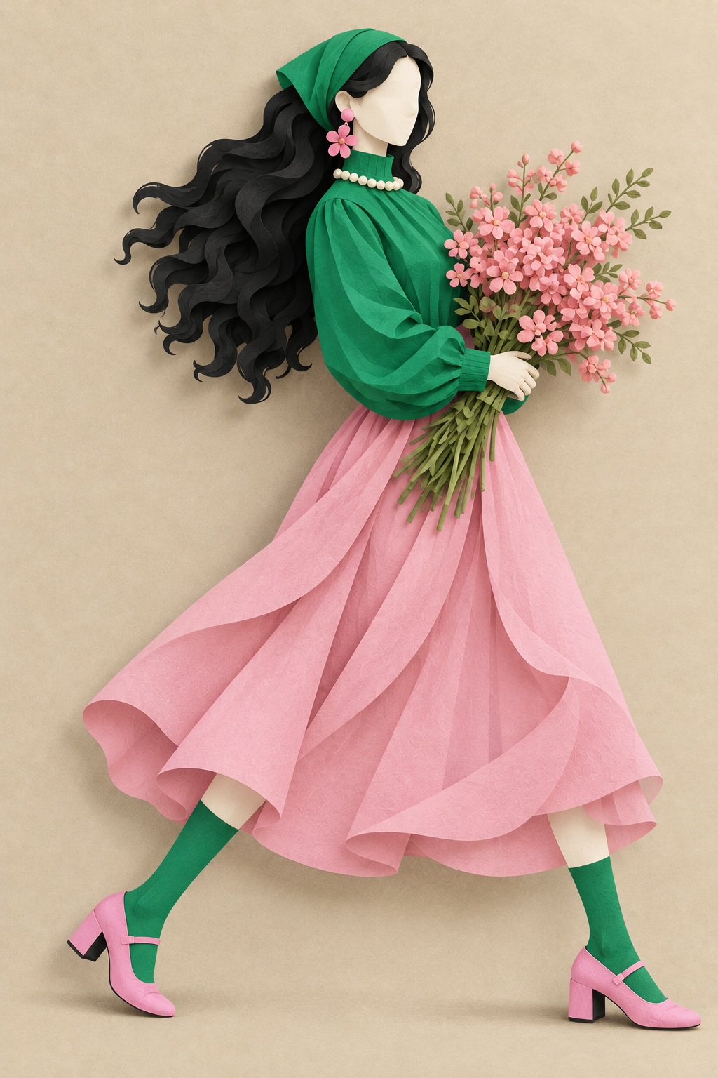 Outfit to Paper Sculpture: Matte Paper Art Portrait · Example 4