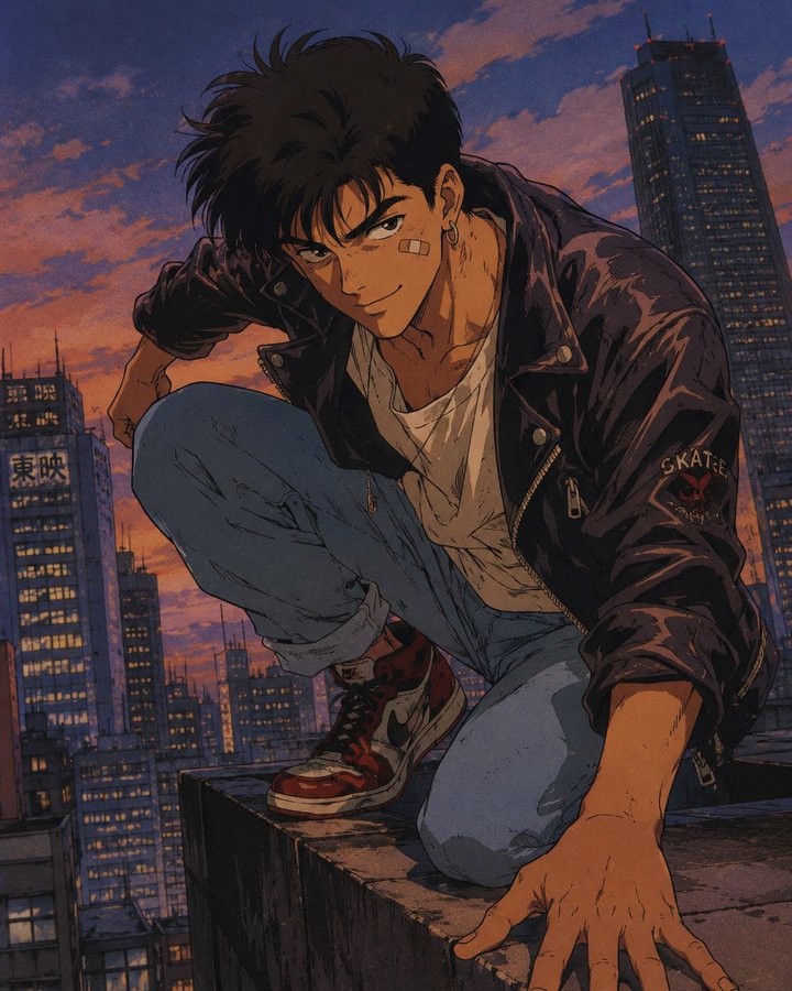 Photo to 90s Hand-Drawn Anime Character · Example 3