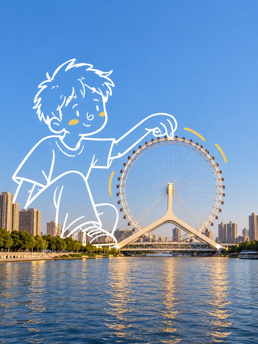 摄影 × 手绘涂鸦：白色巨人的城市幻想 · 案例 4