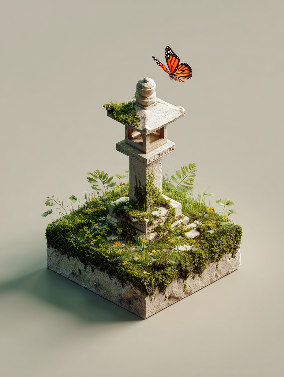 Seaside Chinese Tower: Isometric 3D Logo · Example 3